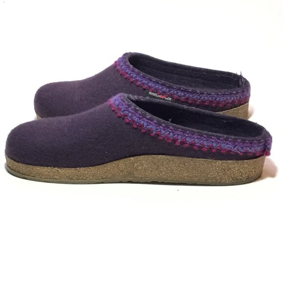 Haflinger Grizzly GZ Classic Wool Felt Clogs Lavender Size 40 - Picture 4 of 7